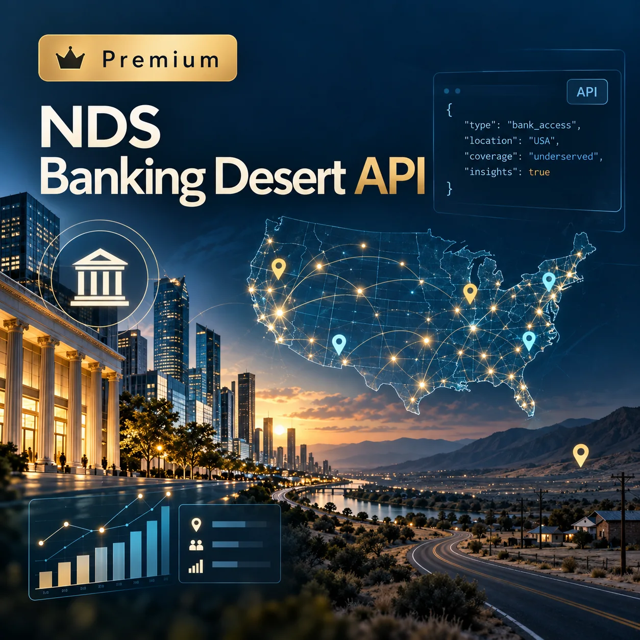 NDS Banking Desert API concept illustration